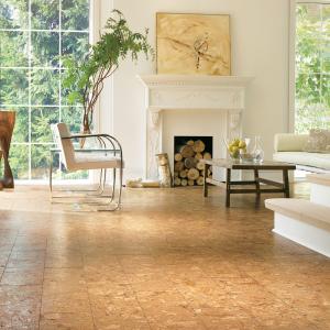 Room scene with Florence Elite cork flooring by Torlys in Burl Natural