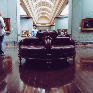 Room scene with vintage hardwood floor