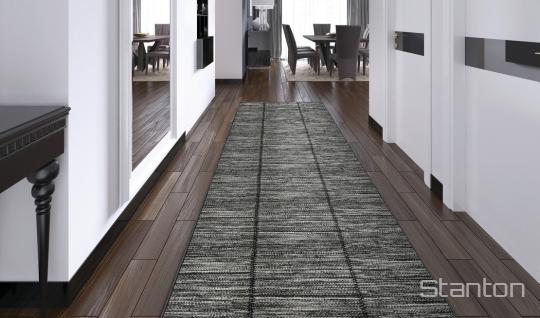 Room scene with Stitchery Stripe hallway runner from Stanton, in Tuxedo