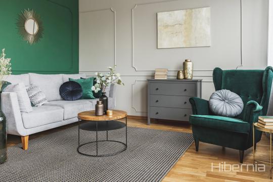 Room scene with Homeland wool carpet from Hibernia, in Marine