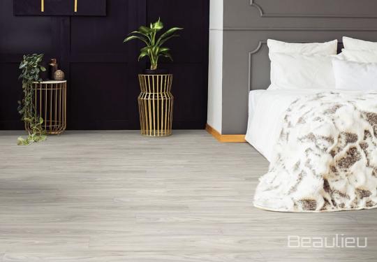 Room scene with Atomic Collection laminate flooring in Chromium