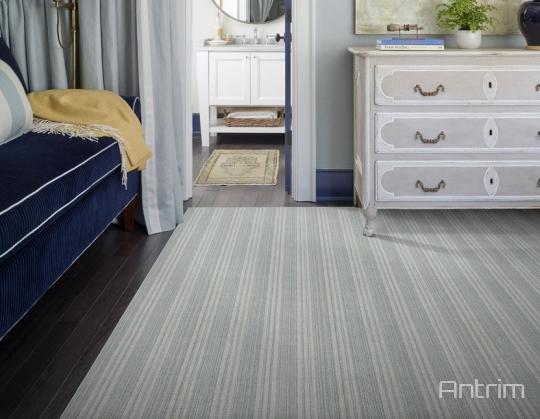 Room scene with Archipelago wool carpet in Sky