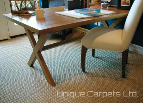 Room scene with Basketweave seagrass carpet by Unique Carpets Ltd.
