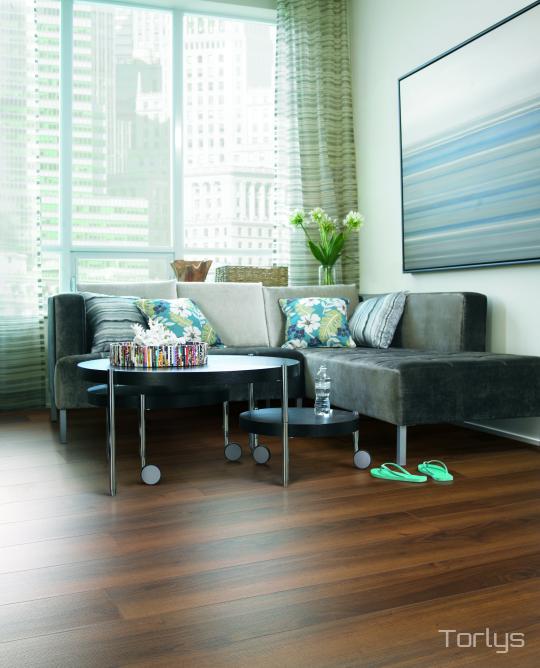 Room scene with Lexington laminate flooring by Torlys