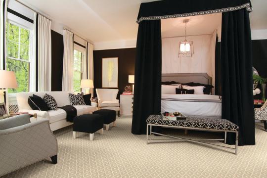 Room scene with Belcourt wool carpet in Sand Dollar