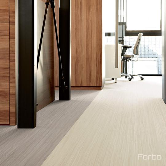 Hallway scene with Marmoleum Striato Original flooring in Trace of Nature and Rocky Ice