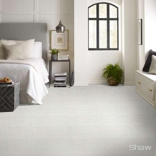 Room scene with Serene Key carpet, by Shaw, in Candle Light