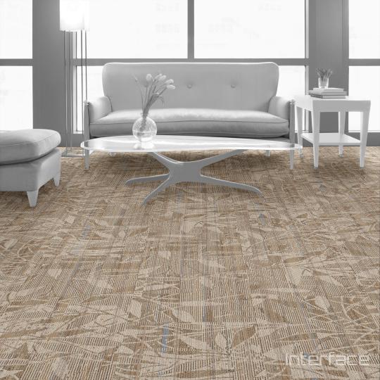 Room scene with Broadleaf carpet tiles in Terrace