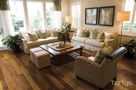 Room scene with Torlys Artisan Elite engineered hardwood flooring