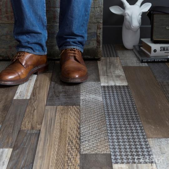 Room scene with Gerflor TexlineÂ® vinyl flooring in Westwood Brown